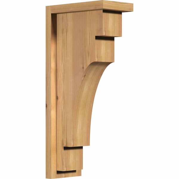 Ekena Millwork Mediterranean Smooth Corbel w/Backplate, Western Red Cedar, 5 1/2"W x 10"D x 22"H COR06X10X22MED01SWR - main